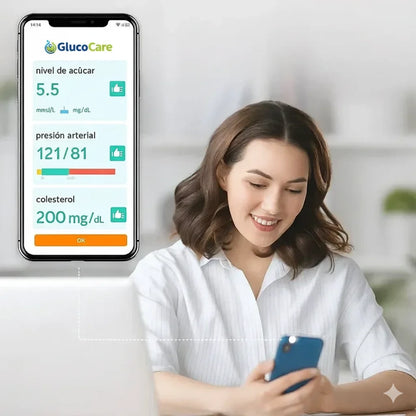 GlucoCare™ 3 en 1 – Controla tu Glucosa, Colesterol y Presión Sin Dolor + ENVÍO GRATIS